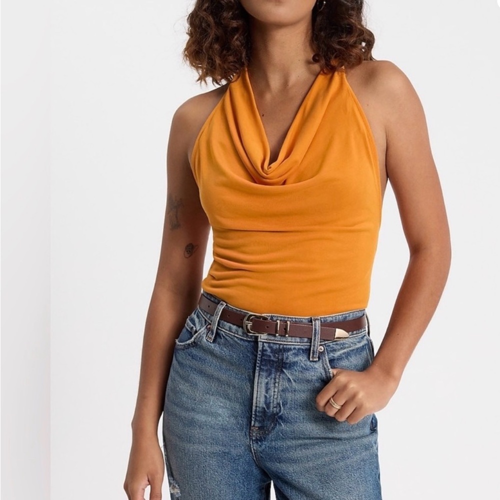 Express Women's Mustard Halter Camisole